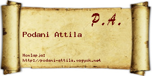 Podani Attila névjegykártya